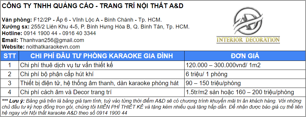 Tổng hợp chi phí đầu tư phòng karaoke gia đình từ A-Z 12 chi phí đầu tư phòng karaoke gia đình